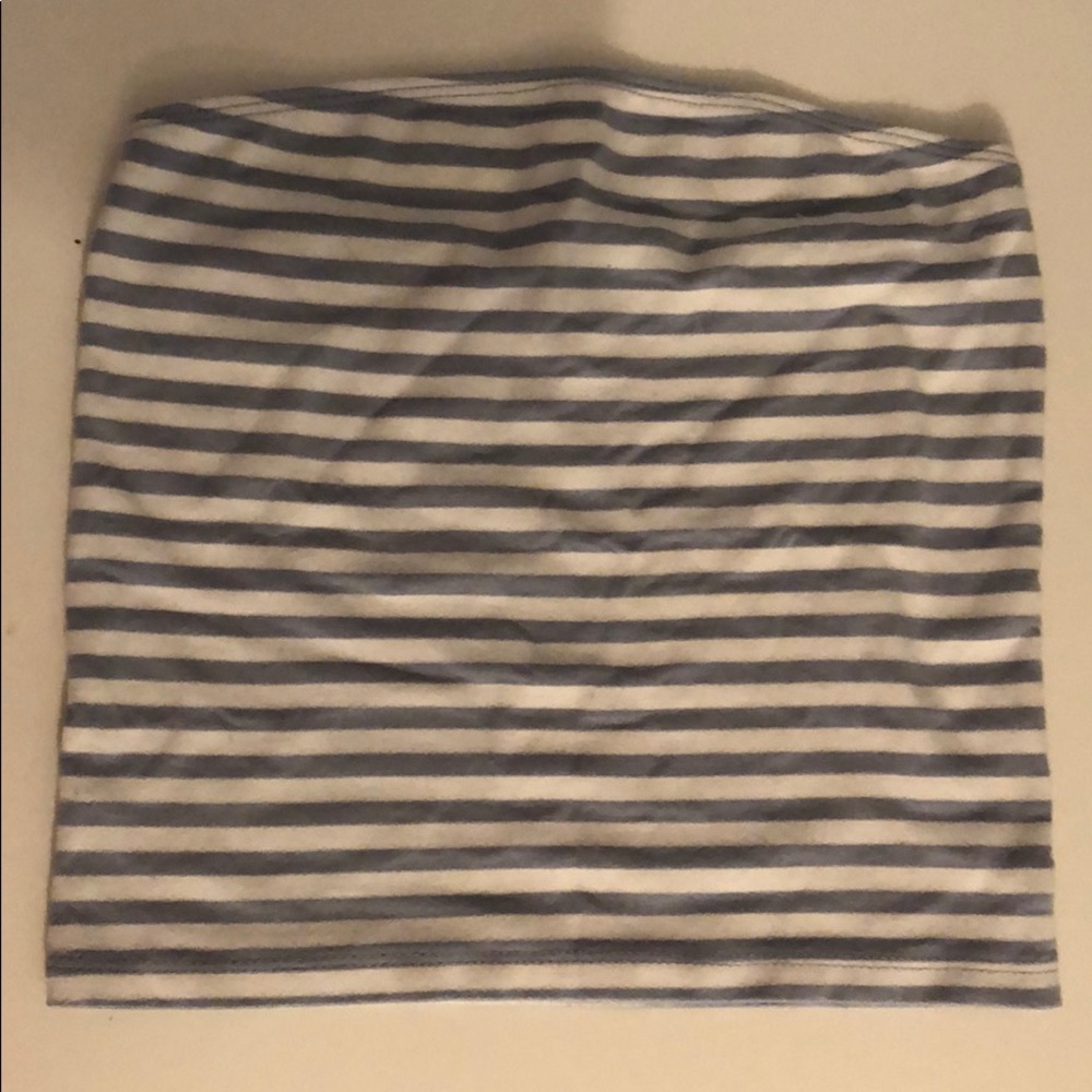 blue and white brandy tube top